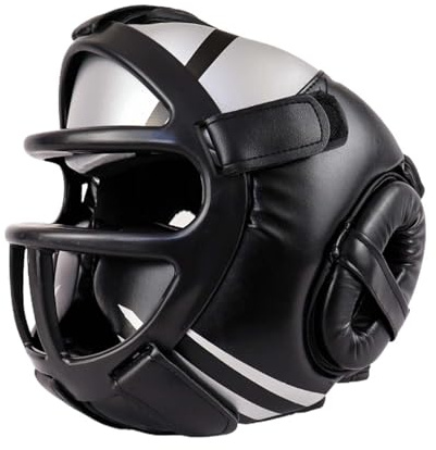 QUXVUIS Casco de Boxeo para niños, Adultos, Hombres, Mujeres, niños y niñas, Transpirable, para Artes Marciales, Ajuste cómodo y Seguro, Protector Facial para Taekwondo.
