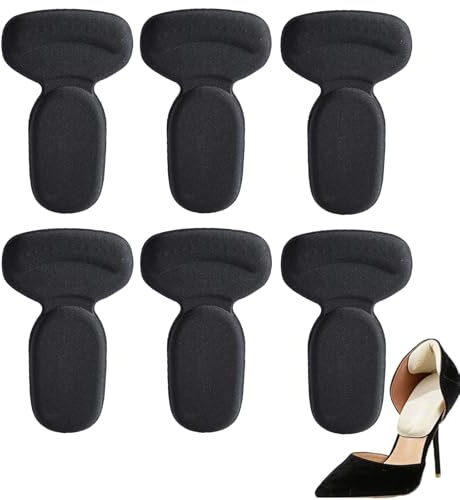 Forros antideslizantes para el talón, almohadillas protectoras suaves para el talón, cojín autoadhesivo para evitar resbalones, inserciones invisibles para el agarre del talón (Black)