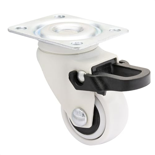 WAGNER Design - 3C - Lenkrolle/Apparaterolle/Transportrolle/Möbelrolle - weiß, Softlauffläche, Durchmesser Ø 25 mm, Feststeller, Tragkraft 12 kg - 01232601