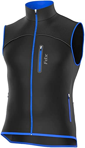 FDX Chaleco de ciclismo para hombre, chaleco cálido para correr, resistente al viento, ligero, resistente al agua, transpirable, de secado rápido, para MTB, senderismo y deportes al aire libre