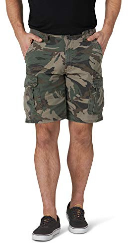 Wrangler Authentics Men's Classic Cargo Stretch Short, Green Camo, 40