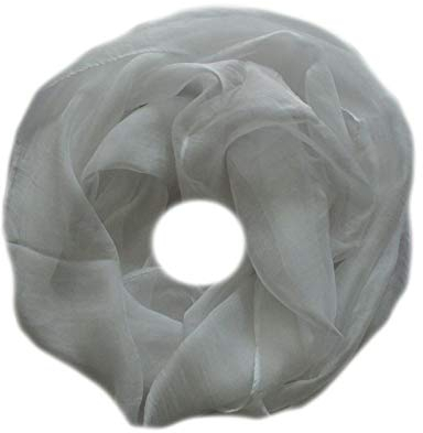 Seide LoopSchal Schlauchschal Rundschal Halstuch Tuch Schal Uni für Frühling Sommer Ganzjährig (Weiß)