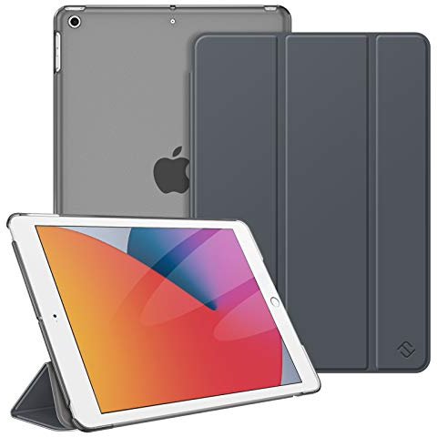 Fintie Hülle für iPad 10.2 Zoll (9. / 8. / 7. Generation, Modell 2021/2020/ 2019) - Ultradünn Schutzhülle mit transparenter Rückseite Abdeckung Cover mit Auto Schlaf/Wach, Himmelgrau
