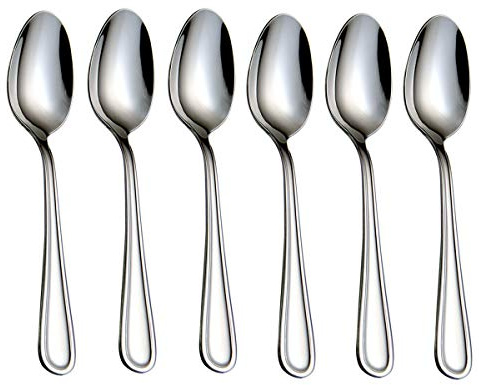 HISSF Teaspoons Stainless Steel 18/0 Tea Spoons 6 Pcs, 6.29 Inches For Home, Kitchen Restaurant, Slilver