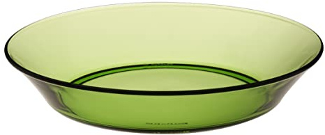 Duralex Lily Collection | Green Glass Soup Plate 19.5 cm | Set of 6 | Heavy Duty Glass | Dishwasher Safe | Made in France