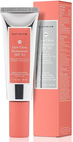 Naturium Dew-Glow Moisturizer SPF 50 PA++++, Daily Moisturizing Sunscreen & Face Primer, Skin Protector with Dewy Finish, 1.7 oz