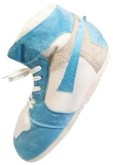 MOLERFO High Top Sneaker Slippers Unisex One-Size Ultra Comfy and Cozy House Fluffy Slippers for Men and Women (Blue-LB,4,12)