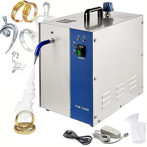 2L/4L Jewelry Steam Cleaner Machine, Stainless Steel Gold and Silver Jewelry Cleaner Steamer, Outlet Temperature: 135°C, for Rings, Watches, Earrings,4L-110V