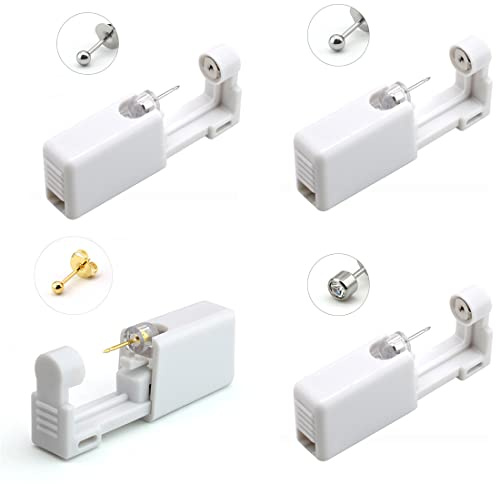 LYITZW 4 Piezas Pistolas Desechables para Piercing de Oreja, Pistolas de Perforación sin Dolor Práctico Portátil Kit de Piercings para Niñas, Niños, Mujeres, Hombres
