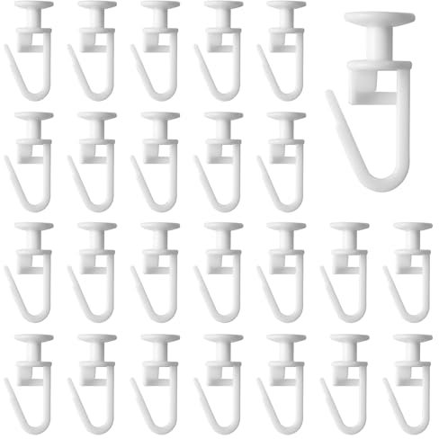 Curtain Gliders for Window,100PCS Plastic Sliding Curtain Hooks Curtain Hook 11 mm for Window Door Shower Curtains (White-100PCS)