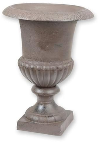 Amphore Blumentopf Braun H 43 cm aus Gusseisen - Gartendeko Deko Vase Pflanzentopf im Barockstil