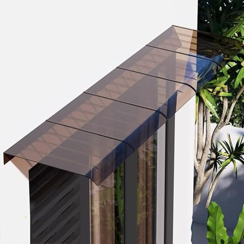 WJXIN Marquise de Porte D'Entrée Invisible, Auvent de Porche, Marquise en Polycarbonate Terrasse Toit Abri, pour Garages, Jardin, Balcon(50x120cm)