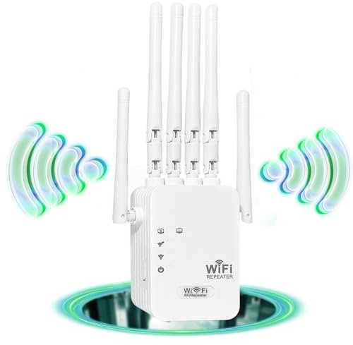 Ripetitore, amplificatore di segnale wifi, nuovo extender wifi, 6 antenne, 2 porte Lan, ampia area di copertura, segnale forte, ideale per ufficio e casa. (M)