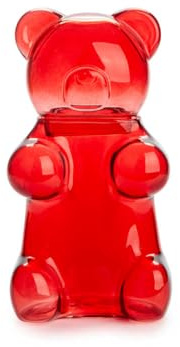 Balvi Azucarero Yummy Bear Color Rojo con Forma de Osito de gominola Vidrio 250 ml