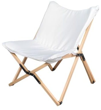Rebecca Mobili Poltrona da Regista, Seggiola da Esterno, Marrone Bianco, Legno Poliestere, Sedia Pieghevole, con Sacca per Trasporto, per Giardino Camping - Misure HxLxP: 84 x 69 x 74 cm - Art. RE7184