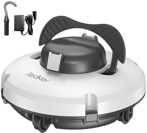 Redkey Upgrade S100 Robot Limpiafondos Piscina Sin Cable, 200 Minutos de Autonomía, Sube Pendientes de 18°, Motor Doble, Parada Automática, Limpiafondos Piscina Automatico para Piscinas de hasta 120㎡