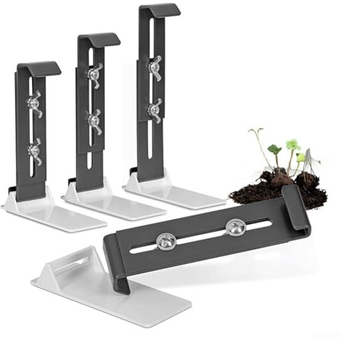4 soportes ajustables de acero inoxidable para alféizar de ventana, compatibilidad de montaje en balcón