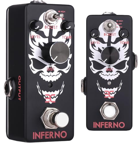 EX Inferno Death Metal Distortion Guitar Pedal, High-Gain Electric Guitar Effects Mini Pedal, with 3-Mode Boost Switch, True Bypass