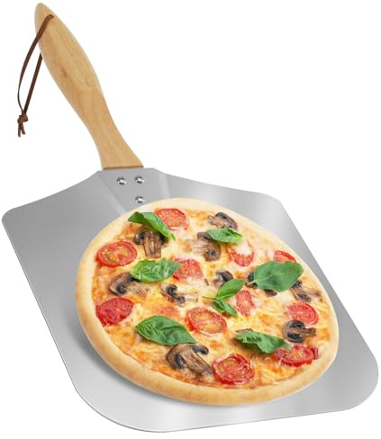 onlyfire alluminio Pala per pizza peel con manico in legno, 30,5 cm x 35,6 cm (12 x14)