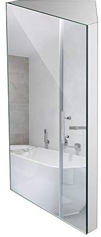 DANGJIN 24-inch Corner Medicine Cabinet with Mirror - Wall-Mounted Bathroom Storage Cabinet, 304 Stainless Steel, 3 Shelves, Space-Saving Design