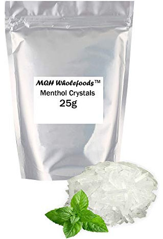 Natural Menthol Crystals Congestion Blocked Nose Relief Cold Flu Aromatherapy Premium Grade Quality! (25g)