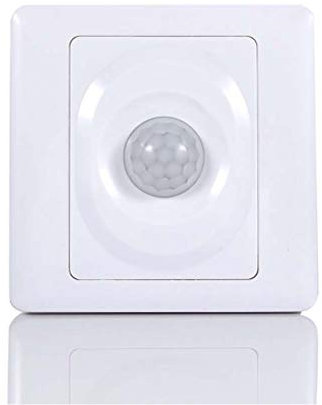 Lalone Interrupteur d'éclairage Automatique, détecteur de Mouvement/détecteur de Mouvement Infrarouge intégré, encastré, Montage Mural, Zone de Travail de 5 m de portée, capteur de lumière intégré