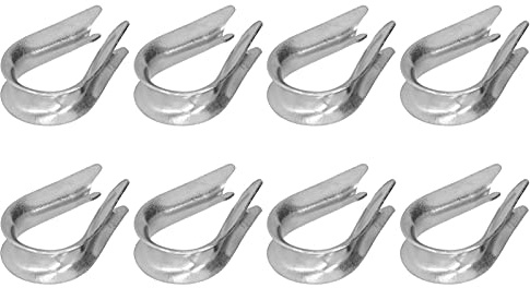 50 Pièces Câble Métallique Cosse Câble Métallique Clips Outils de Gréement de Câble en Acier Inoxydable pour la Construction Navale(M4 (4 mm))