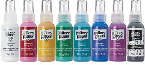 Gallery Glass PROMOGGJL22 Jewel Tones Stained Glass Painting Kit, 8 Piece Glass Paint Set for DIY Arts and Crafts, Perfect for Beginners and Artists