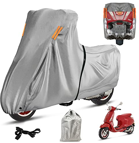 Moto Housse, Bache Moto Exterieur pour Longueur 1.7-1.9m Moto, Abri Moto Etanche pour Vespa Primavera/Sprint/ET/LX/S, KYMCO 100-115 et Piaggio 1/Zip/NRG 50(200x90x110cm)