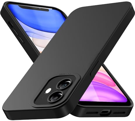 Tenphone Coque pour iPhone 11 (6,1), Étui de Protection Antichoc en TPU Souple avec Protection Caméra - Noir