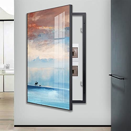 Wall Mounted Electrical Panel Cover， Electric Box Counters Cover Distribution Box Counter Electric Frames 40 X 60 Cm Counters Decoration for Hide Pictures Cover Painting Hanging Pictures Decorative,F
