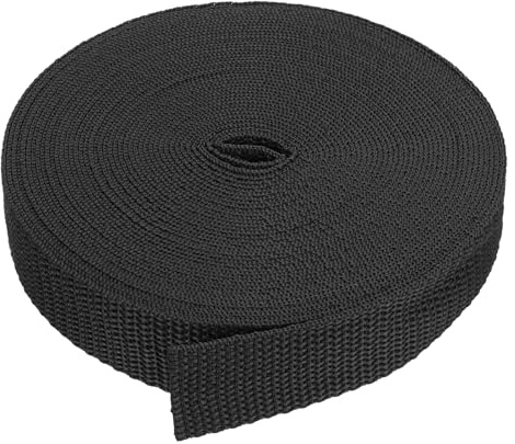 PATIKIL Sangle en Polypropylène de 10 Yards, 1 Pouce, Rouleau de Sangle Lourde pour Chaise pour l'Intérieur et l'Extérieur, Escalade, Bricolage, Noir