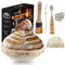 MSAKS24 Premium Gärkörbchen Set für Perfektes Brotbacken – Inklusive Rundes Brotkorb Gärkorb 23cm aus Rattan, Leinenbezug, Pinsel,Brot Gabel & Bäckermesser, Sauerteigbrotkorb Brotformen zum backen