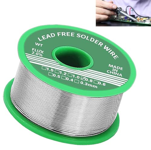 Lötzinn 0.8mm, bleifreier Löt draht mit Kolophonium kern zum Elektrolöten und Heimwerken,Doppelseitiges Bandmaß 150 cm