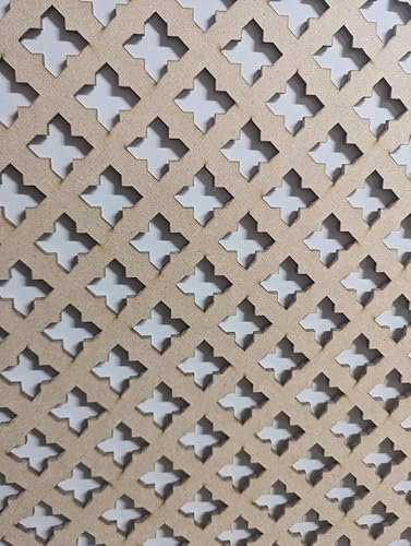 Radiator Cabinet Wall Decorative Screening-Grille- Perforated 3mm Thick MDF Cross Panel (Size 620mm x600mm) KZ2 Pattern