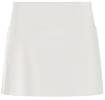 GRECERELLE Mini skater da donna, a vita alta, vestibilità stretta, gonna corta, bianco, M