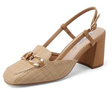 QUEEN HELENA Slingback Décolleté Casual Eleganti a Punta Chiusa Donna ZM9926 (Camel, Sistema Taglie Calzature EU, Adulto, Donna, Numero, Media, 38)