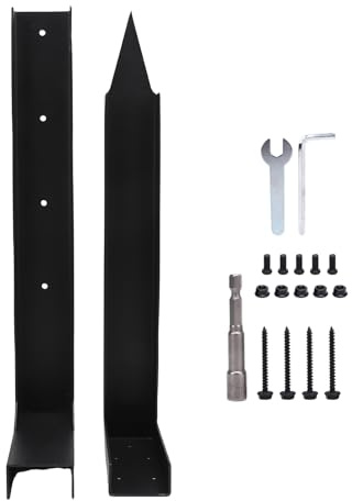 Haofy Kit di Riparazione della Recinzione Pesante, Recinzione Post Ancoraggio per Pali del Legno, con Riparazione di Recinzione di Recinzione in Polvere Nera, Postazione di Supporto