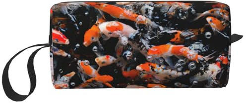 Japan Fancy Koi - Bolsa organizadora simple con estampado de peces de carpa, bolsa de viaje ligera, estuche acolchado de espuma para cosméticos