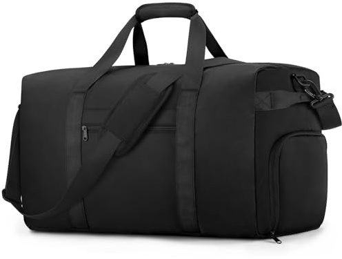 ETRONIK Grand Sac de Voyage, Sac de Voyage imperméable 50L | Sac de Voyage Cabine léger avec Compartiment à Chaussures, Sac de Week-End et de Sport pour Hommes et Femmes, Noir