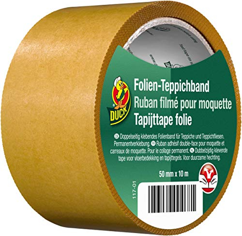 Duck Folien Teppichband - doppelseitiges Klebeband für permanente Verklebung von Teppich 50mmx10m