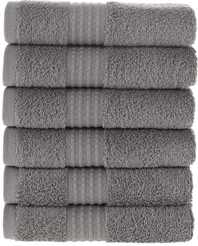 MAURAHOME Luxus Gästehandtücher Set 100% Baumwolle, Hotel & Spa Qualität, 6 Große Gästehandtücher 30X50, Schnell Trocknende Frottiertücher, Weich, Plüschig und Stark Saugfähig