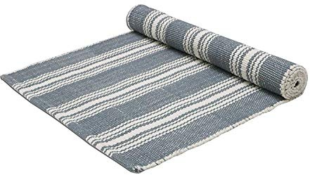 The Home Talk Handmade Yoga Exercise Mat Topper | Workout Mats for Pilates, Yoga & Fitness | Eco-Friendly | Cotton Weave | Aerobics Stretching Placemats | Gym Runner | 2β x 6β | Stripe Grey Store