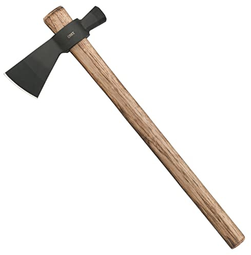 CRKT Chogan Hammer T-Hawk: Outdoor Camping Axe with Hammer Poll, Forged Carbon Steel Head, Tennessee Hickory Wooden Handle 2724
