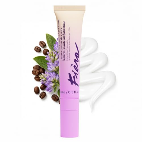 FIÈRA Bakuchiol Firming Eye Cream - Designed Specifically For Mature Skin - Targets Wrinkles, Anti-Aging, Dark Spots, and Fine Lines - Hydrating and Rejuvenating Formula - 15 ML / 0.5 FL. OZ.