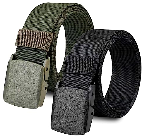 AWAVM 2er Taktischer Gürtel, Unisex Gürtel Nylon Canvas Belt, Taktisch Gürtel Schwerlast Militär Nylon Web Gurt Riggers Belt