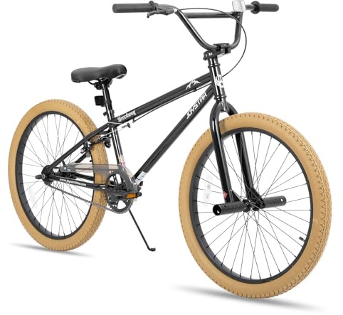 JOYSTAR 24 Inch Kids Bike Freestyle BMX Bikes for 7 8 9 10 11 12 Years Old Boys Girls and Beginner Riders, 24 Kids' Bicycles, Brown Tires