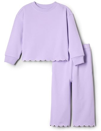 Amazon Essentials x Sofia Grainge - Conjunto de pantalón y Top de Rizo francés para niña bebé, Lila, 12 Meses