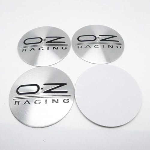 FUWUDI 4 Stück Auto Nabendeckel Aufkleber, Radnabenabdeckung-Logo für OZ Racing 55mm, Nabenkappen Abzeichen Sticker, Felgen Aufkleber,B