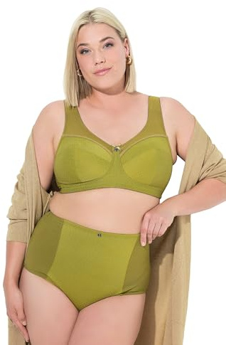 Ulla Popken Damen große Größen Übergrößen Plus Size Miederhose, High Waist, Jacquard-Einsatz